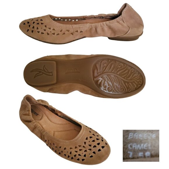 Earth Breeze Camel Suede Slip-On Ballernia Style Shoes NIB - Picture 2 of 2